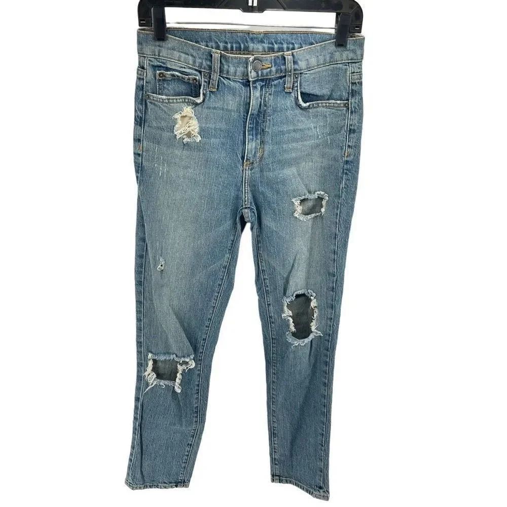 Carmar Women's Distressed Jeans Skinny Denim Light Wash Stretch Blue Size 27